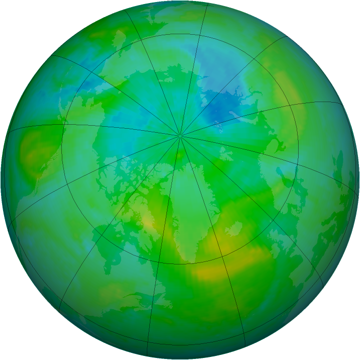 Arctic ozone map for 21 August 2001